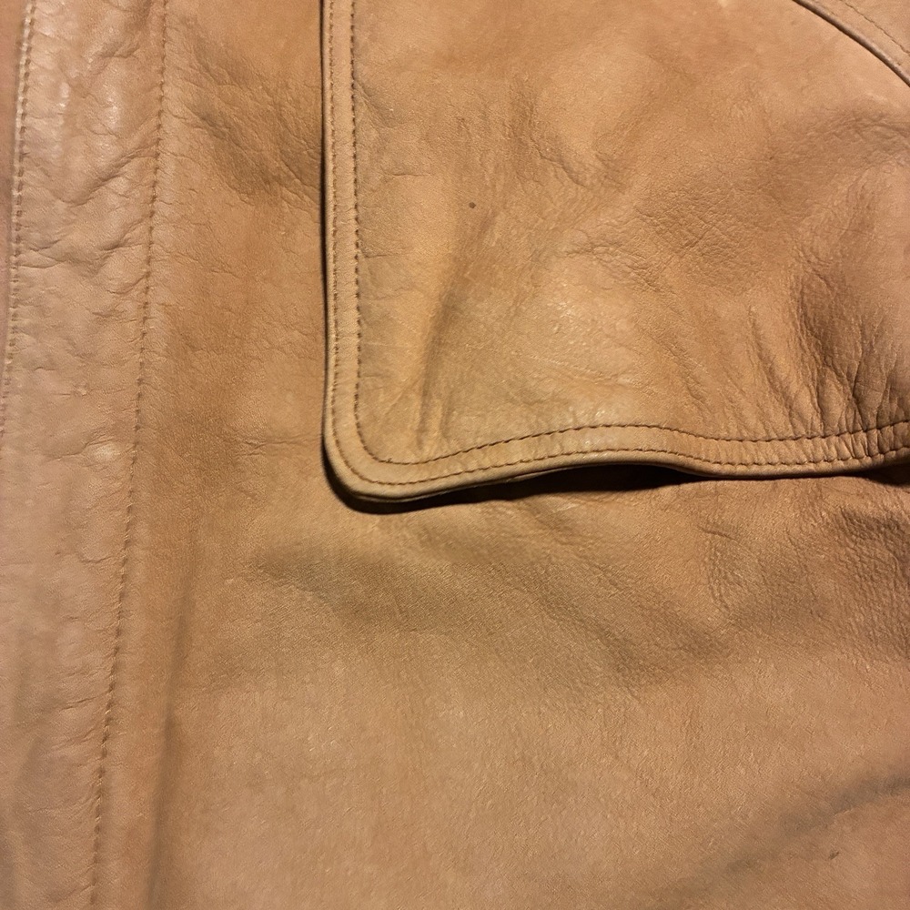 Marlboro Adventure Team Brown Leather Jacket Map Lined Men's L rare - Picture 7 of 13